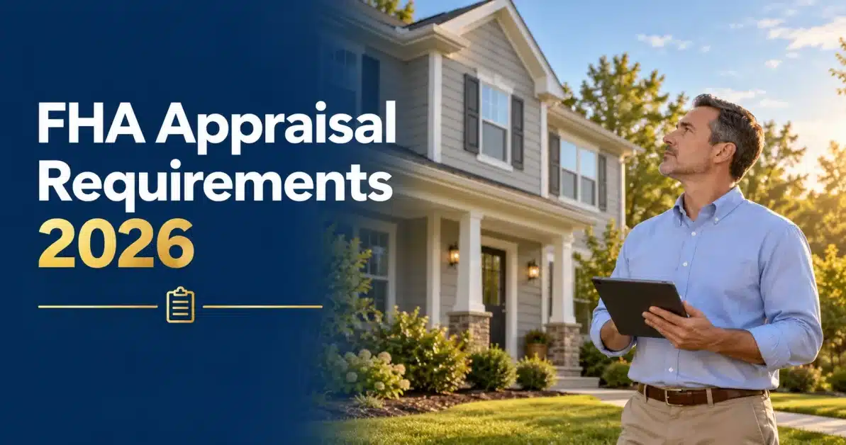 Appraiser inspecting the exterior of a home for FHA appraisal requirements
