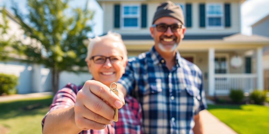 Veteran receiving keys to a new home
