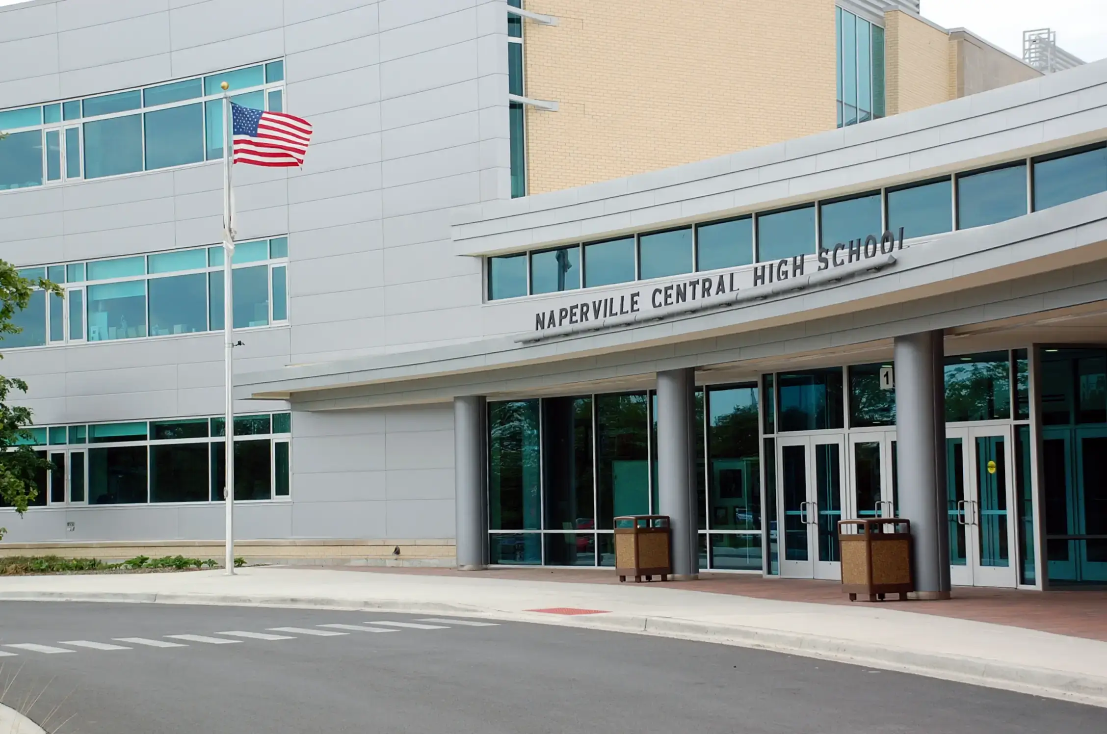 Naperville Central High School exterior – part of nationally ranked District 203 in Naperville, IL